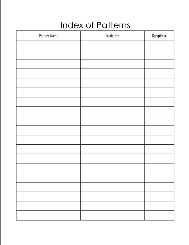 Index of Patterns