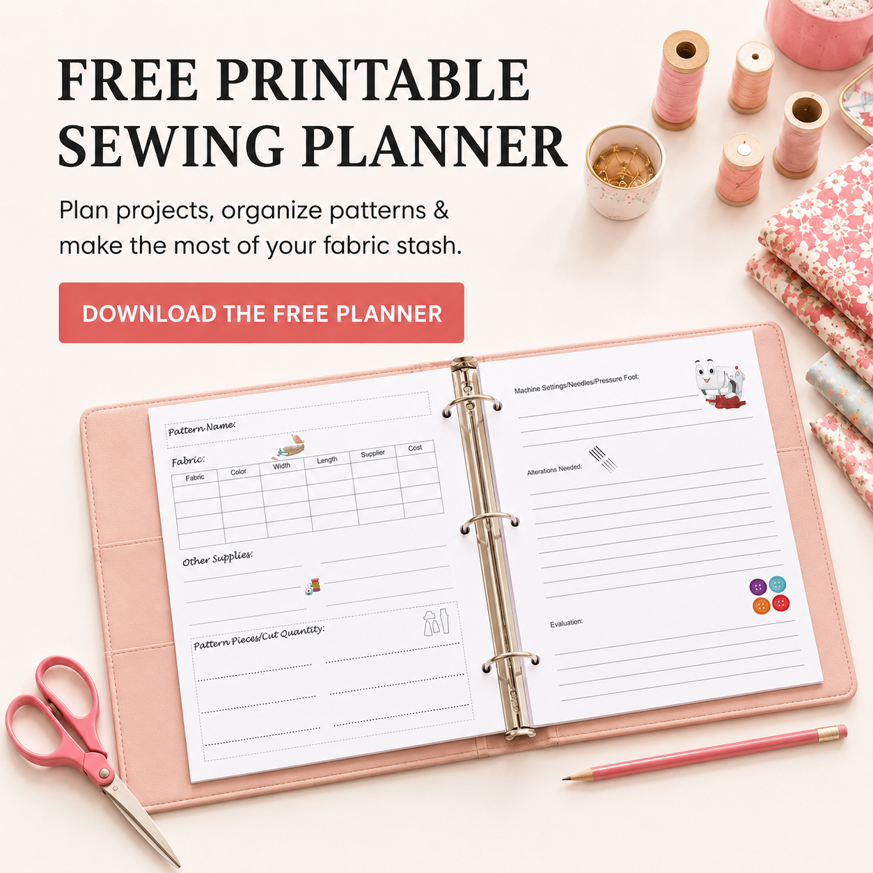 Free Printable Sewing Planner