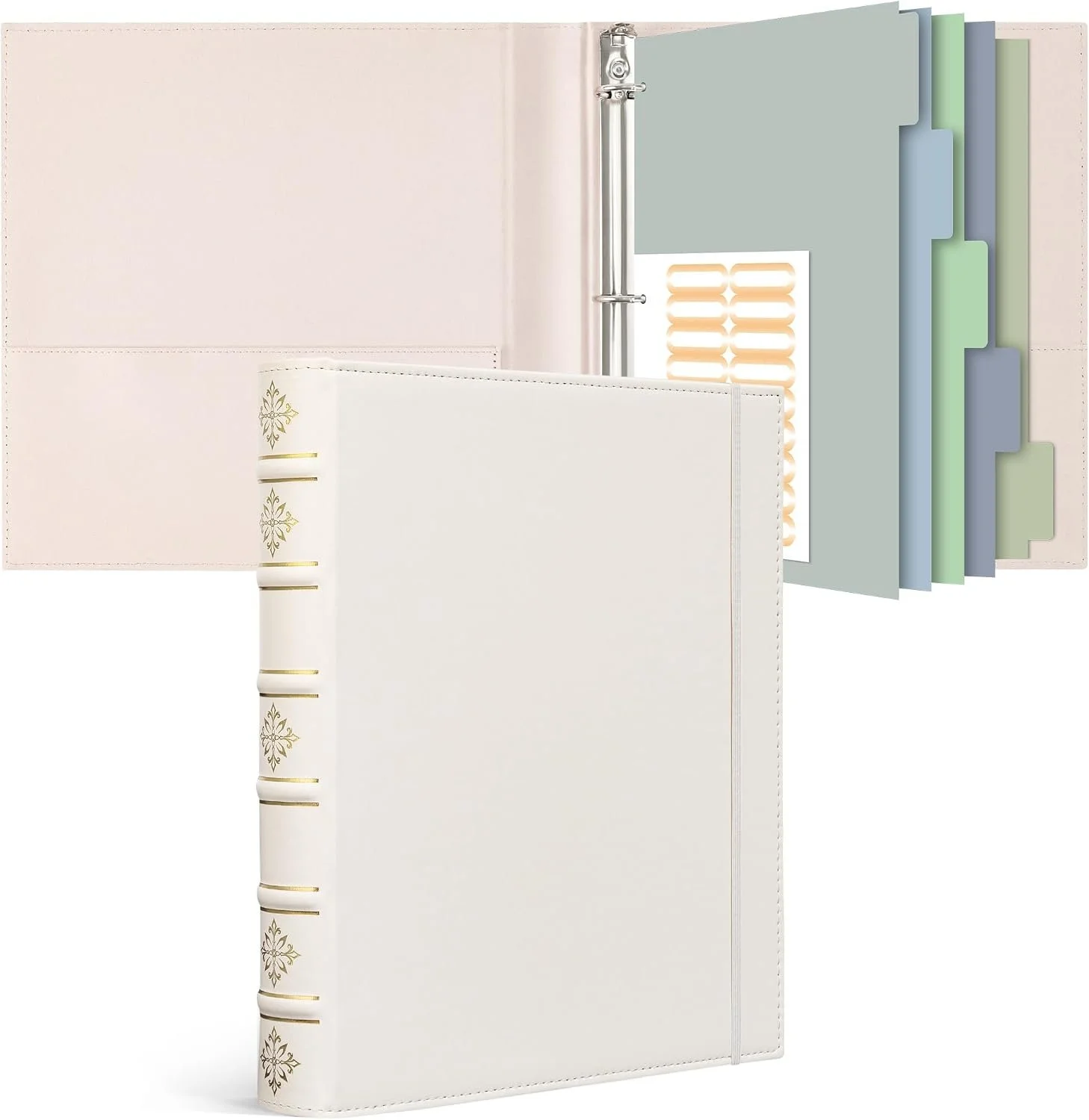 leather 3 ring binder