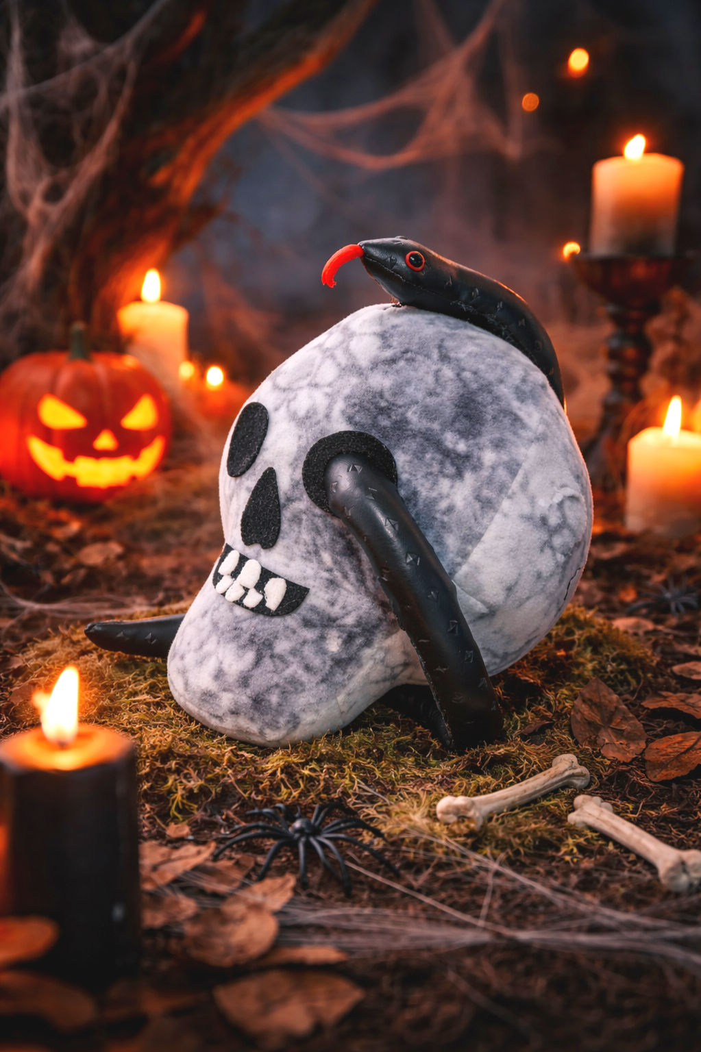 skull with snake