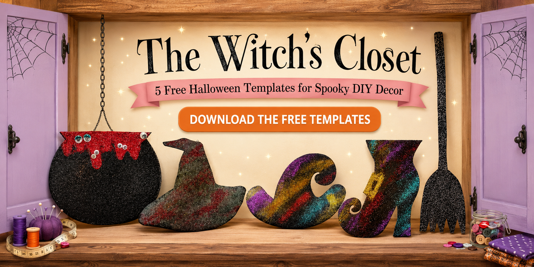 The Witch’s Closet: Free Halloween Templates for Spooky DIY Decor