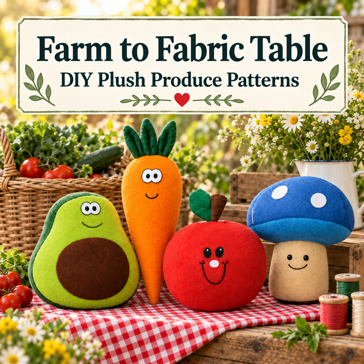 Farm to Fabric Table: DIY Plush Produce Patterns