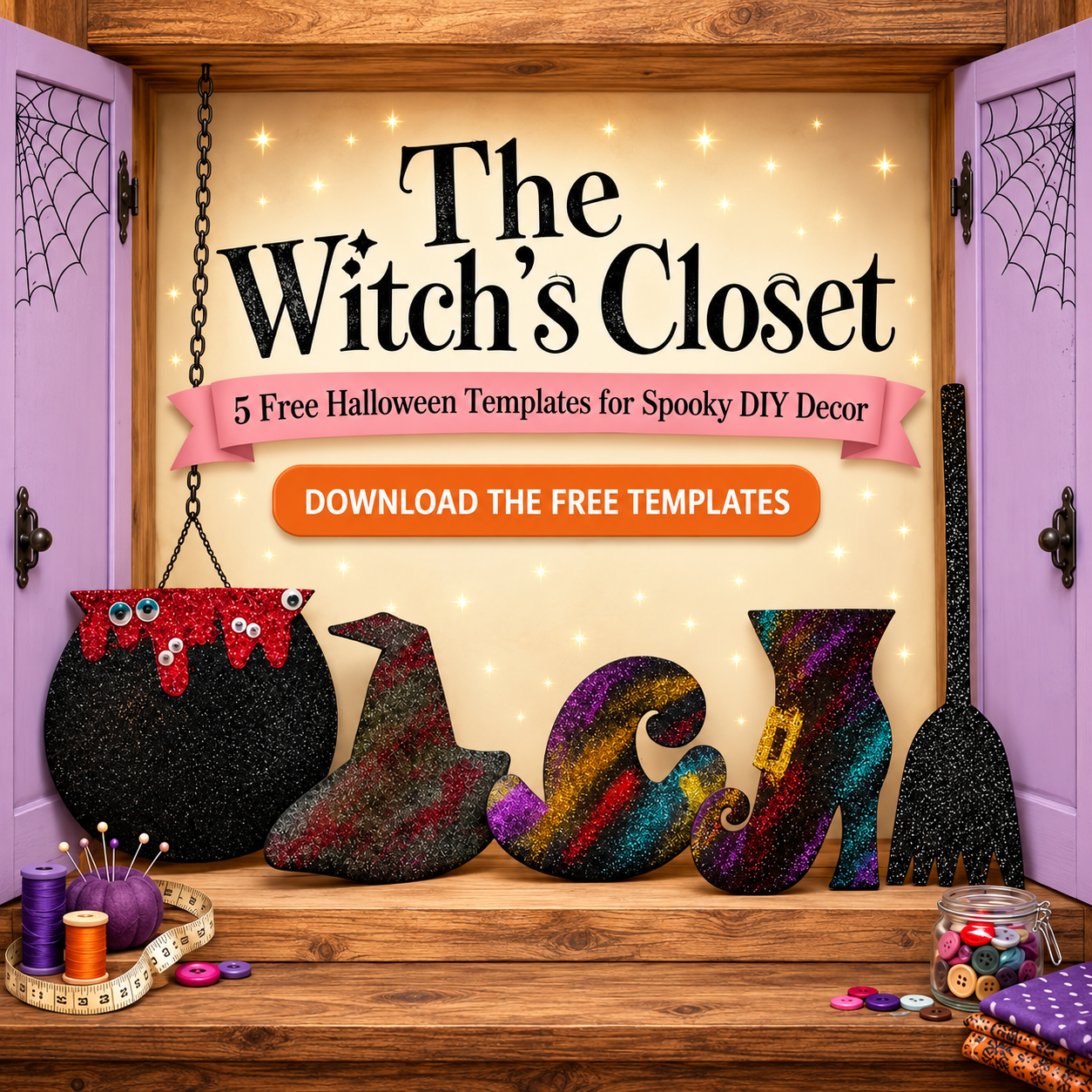 The Witch’s Closet: Free Halloween Templates for Spooky DIY Decor