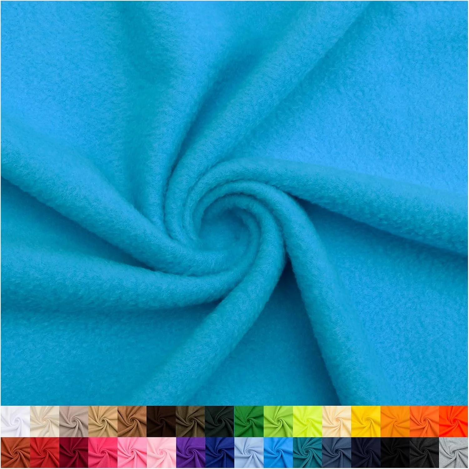 Close-up of a blue fabric swirled into a spiral.