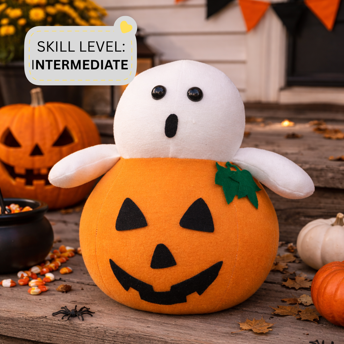 ghost in pumpkin halloween pattern.png
