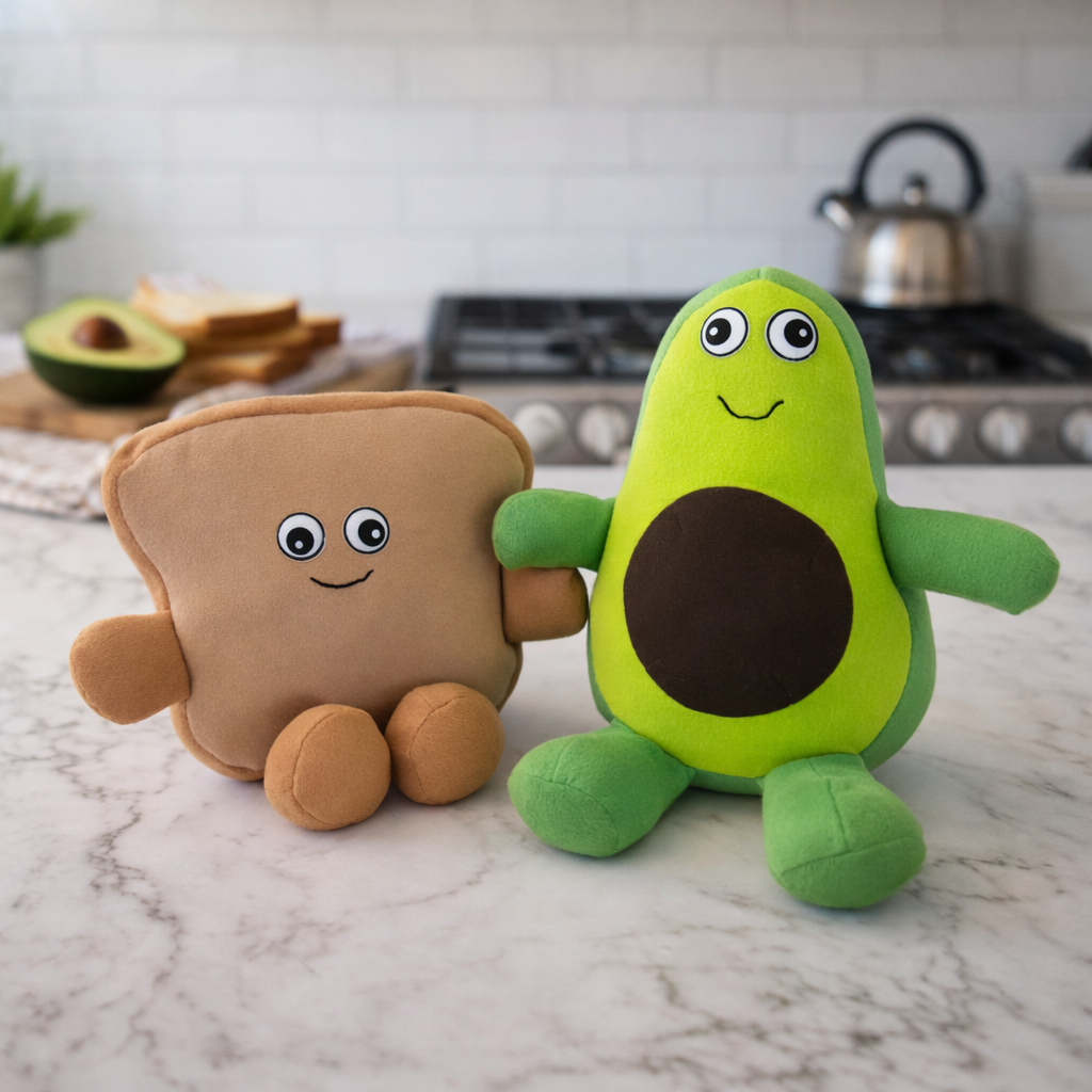 avocado toast plush food pattern