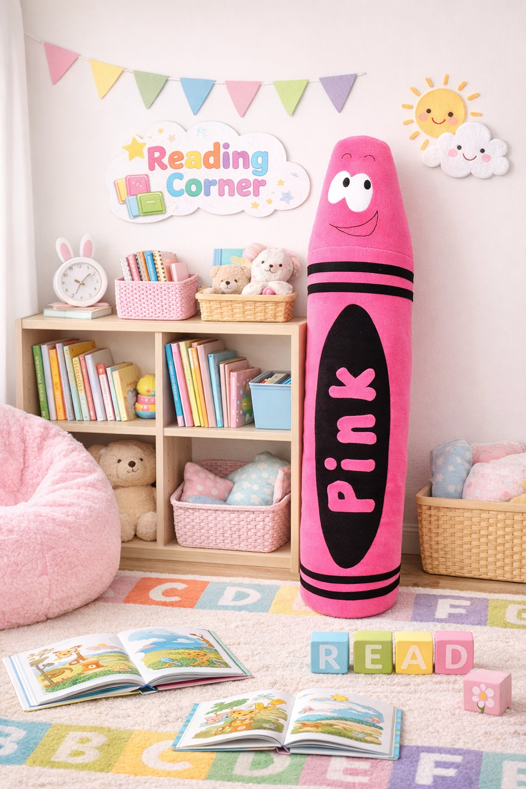 oversized plush crayon pattern
