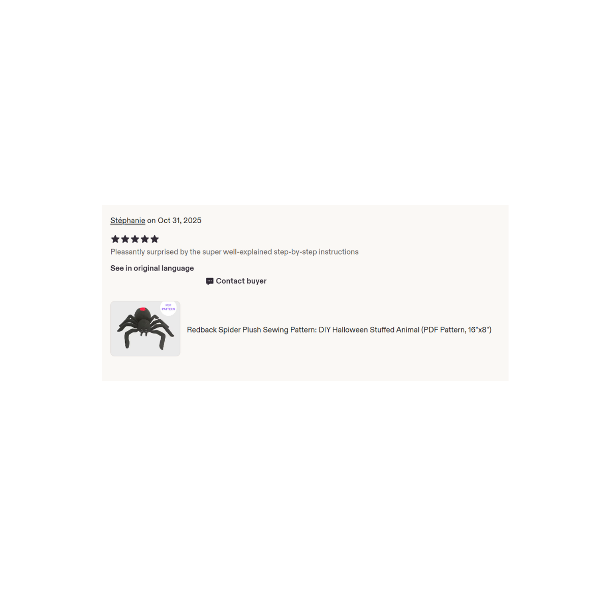 redback spider halloween pattern review.png