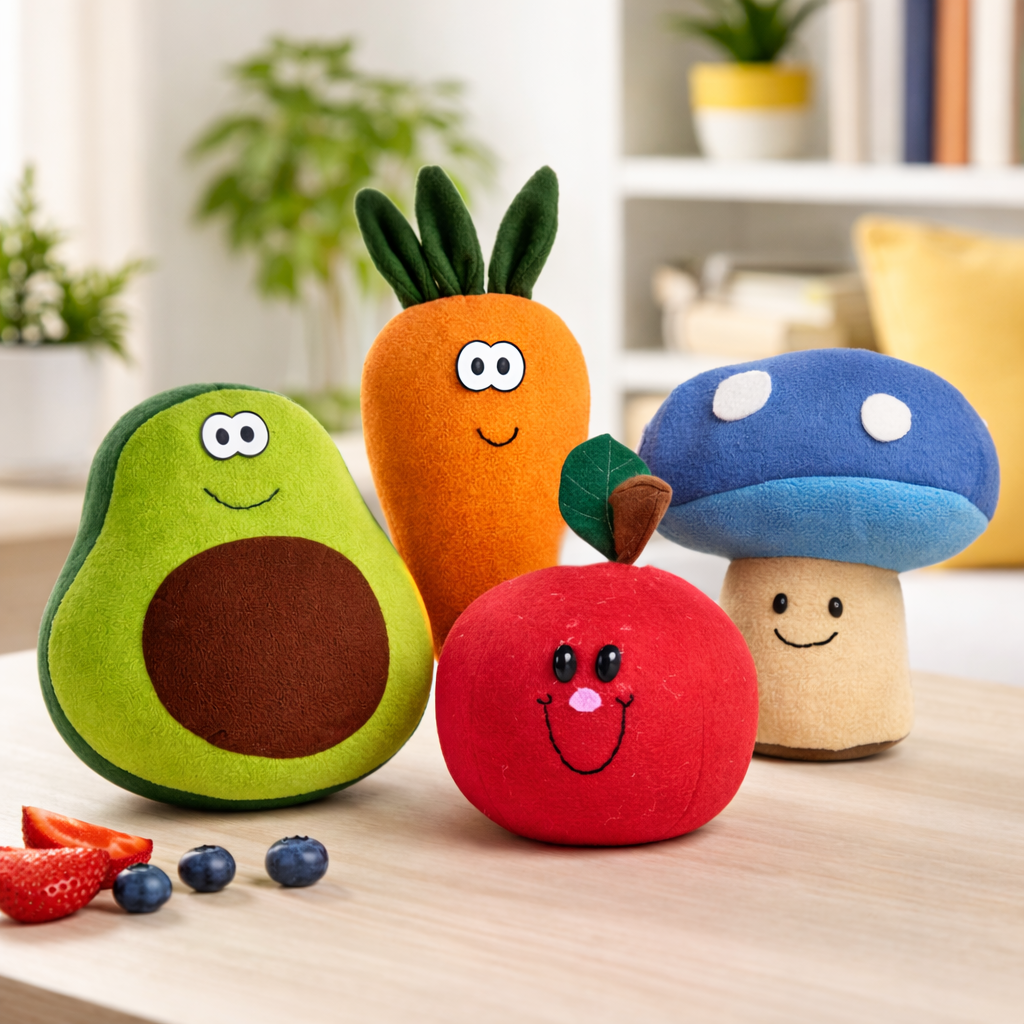 plush fruits and vegetables