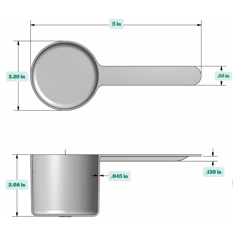 118.4 cc | 1/2 Cup | 4 fl oz. | 118.4 mL PP Measuring Scoop  Supplement  and Supply