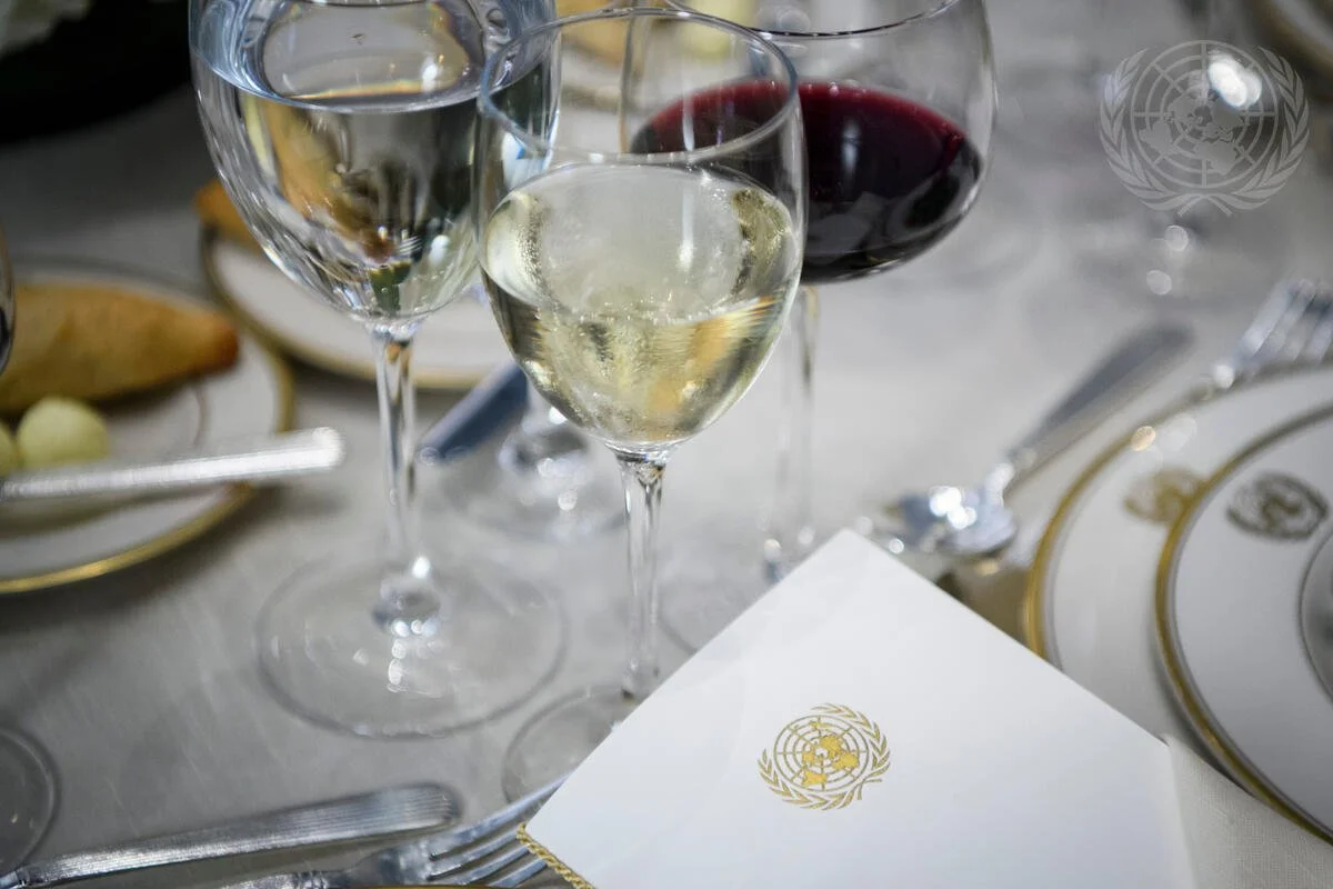 Fancy wine dinner at the UN