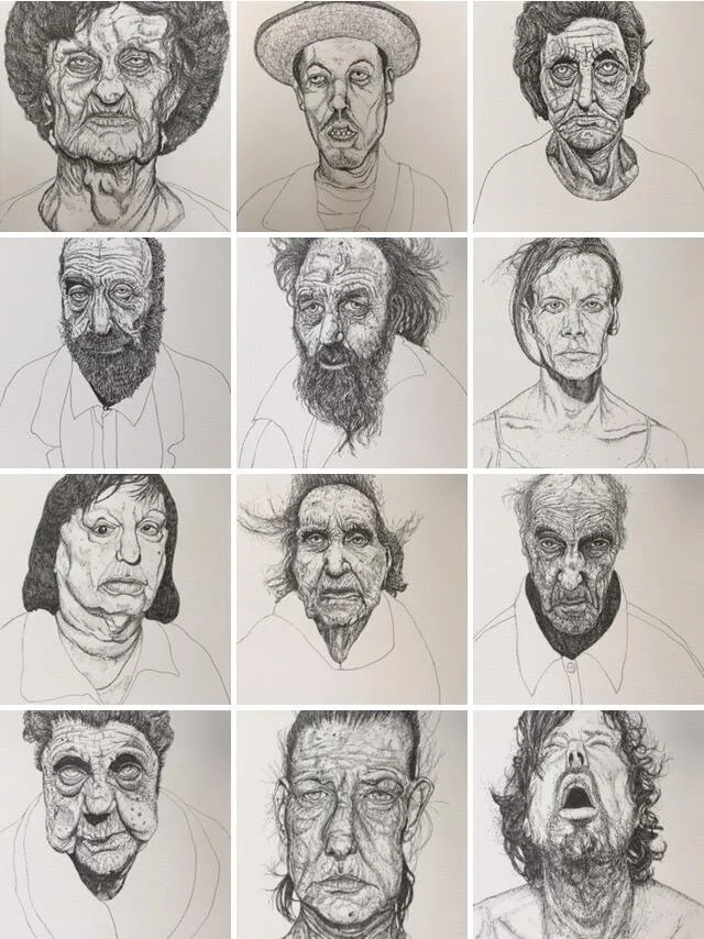 GRANT PARKE    - current Ed Tweddell Studio resident   Pen on Paper, 30x21cm each