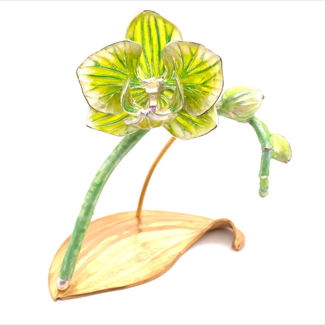 Phalaenopsis Orchid Brooch