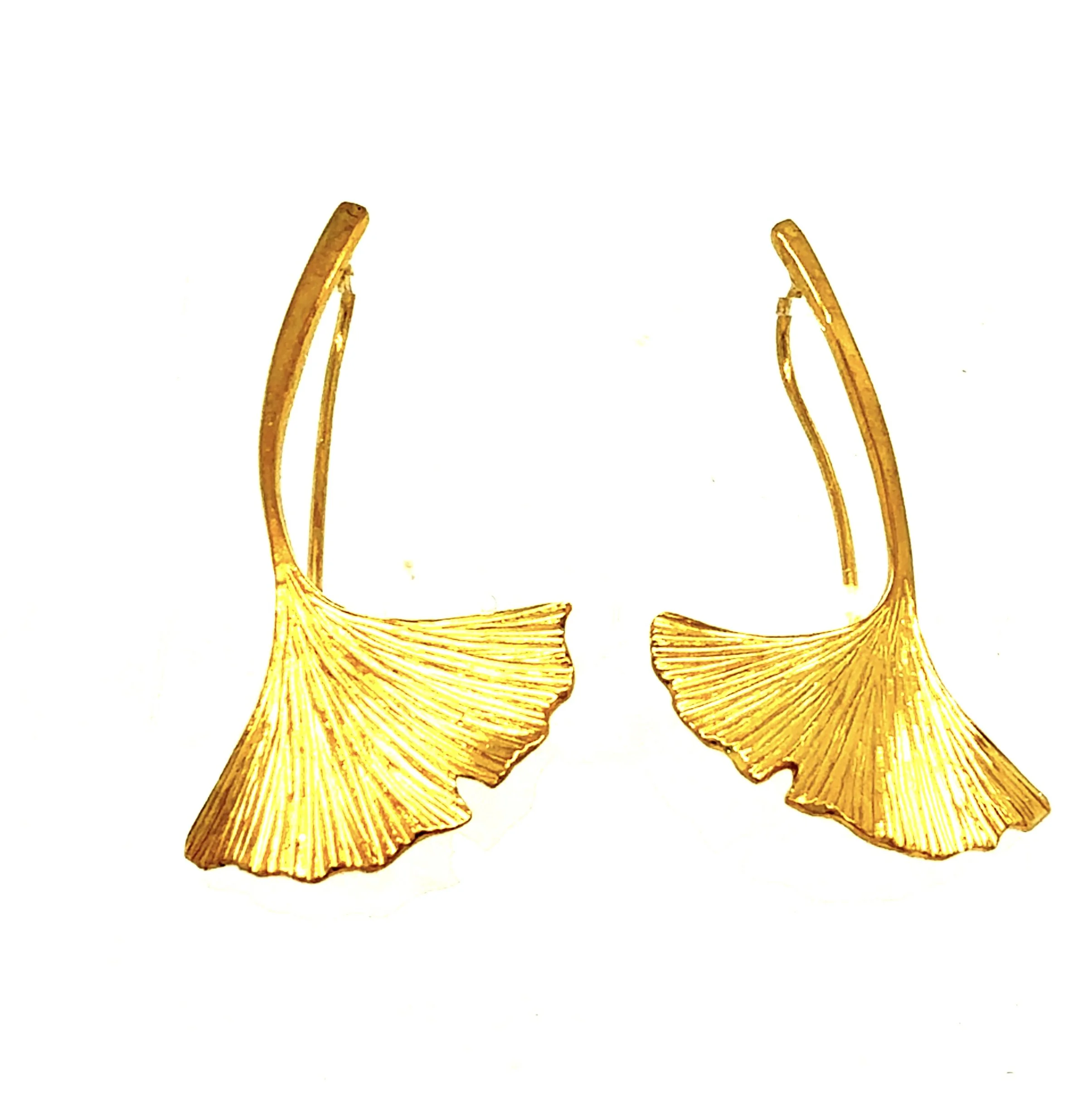 Wide Ginkgo Earrings