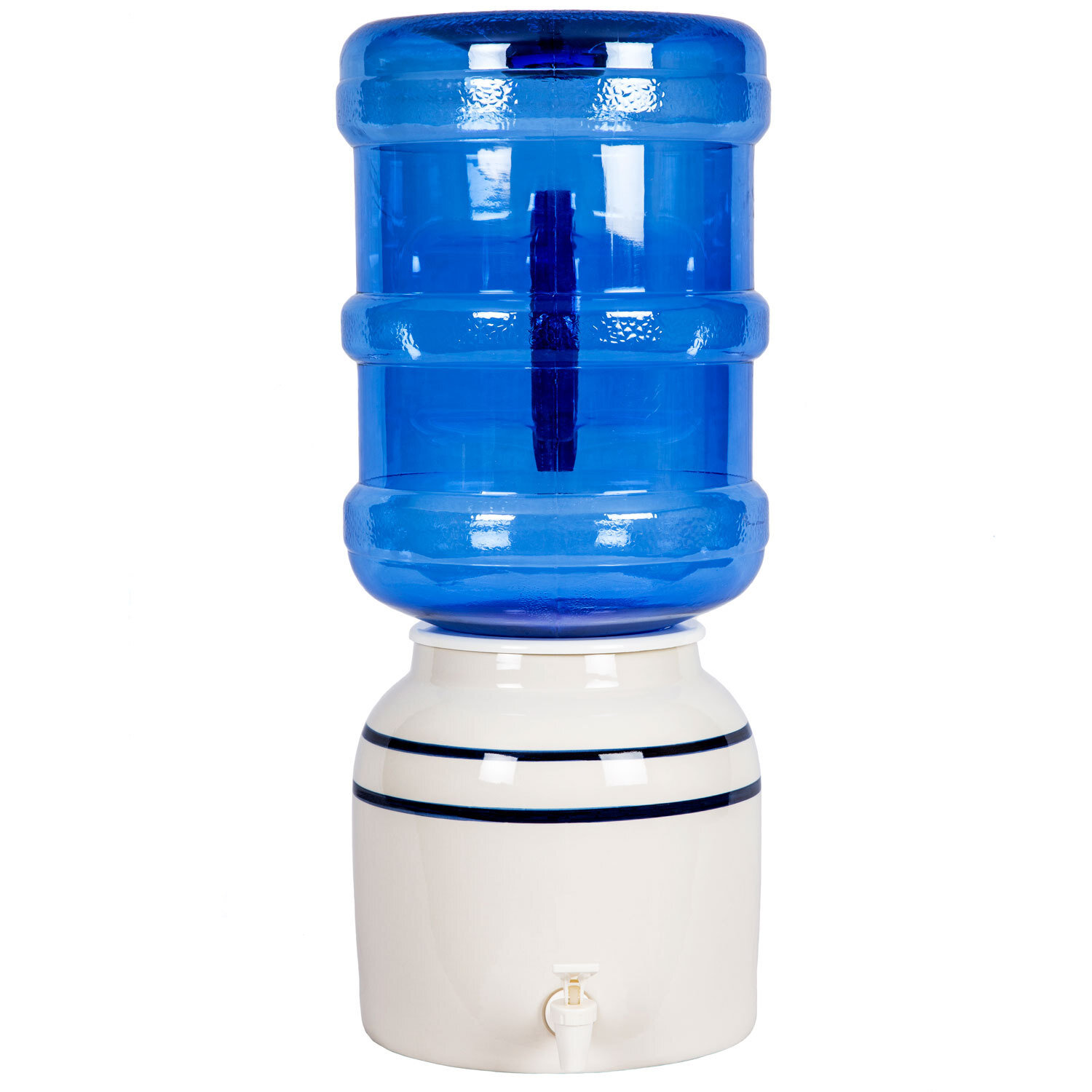 Ceramic Well - White Blue Stripe