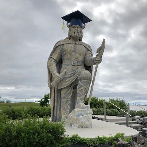 Congratulations to all graduates big and small! 
Shout out to the Gimli Manitoba high school grad committee for commissioning Justin Hoplock of Hoplock Metal designs to create a legacy grad hat for the Gimli Viking which will be used for many years t