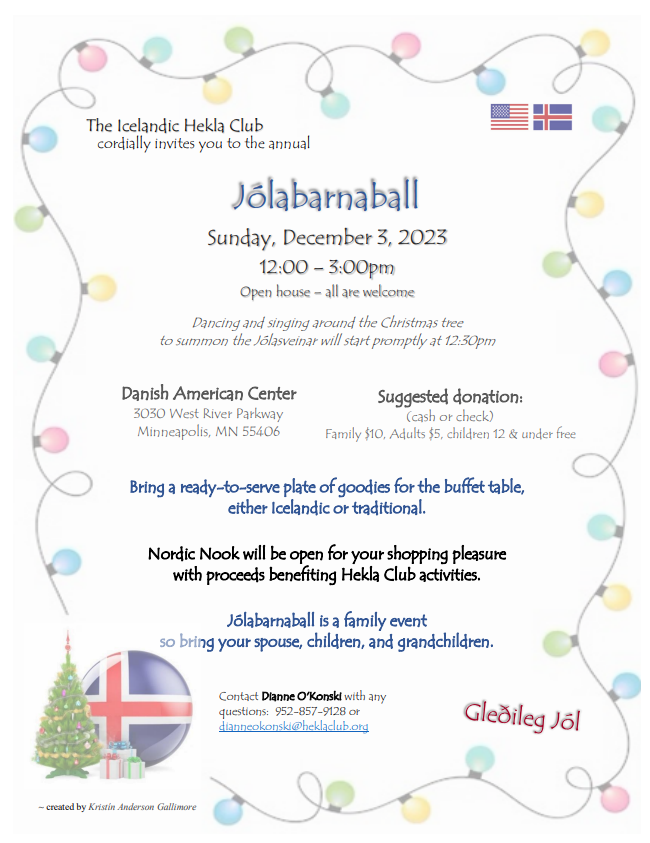 Jólabarnaball and Nordic Nook (Hekla Club)