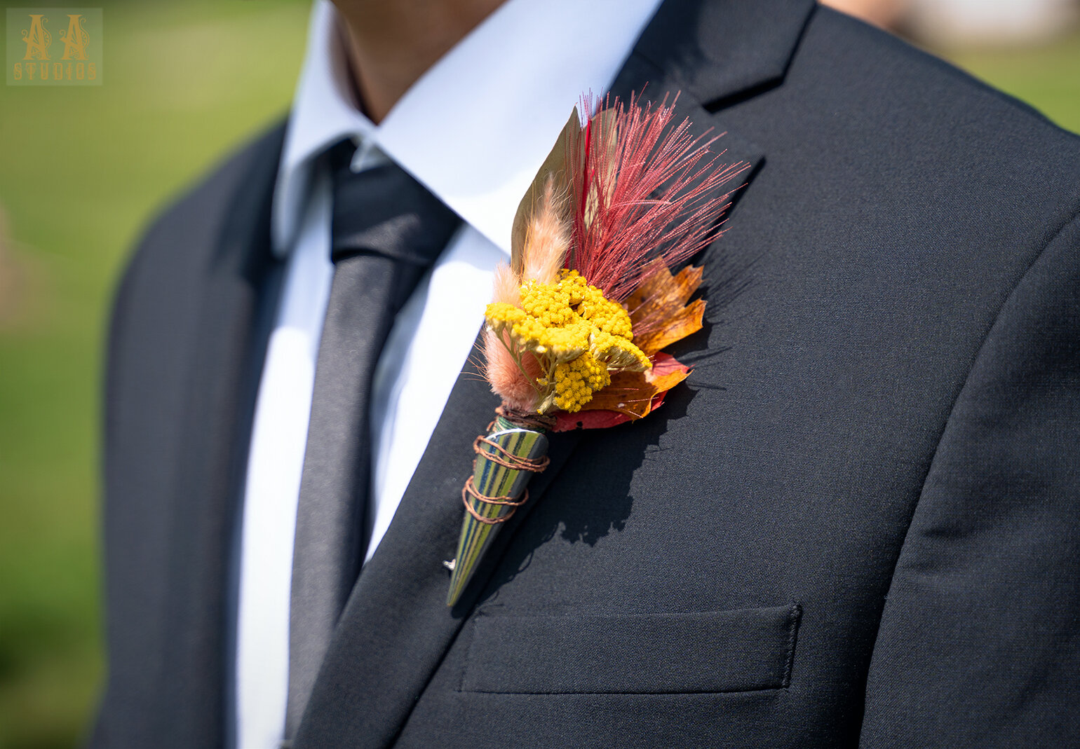 Fall inspired boutonniere