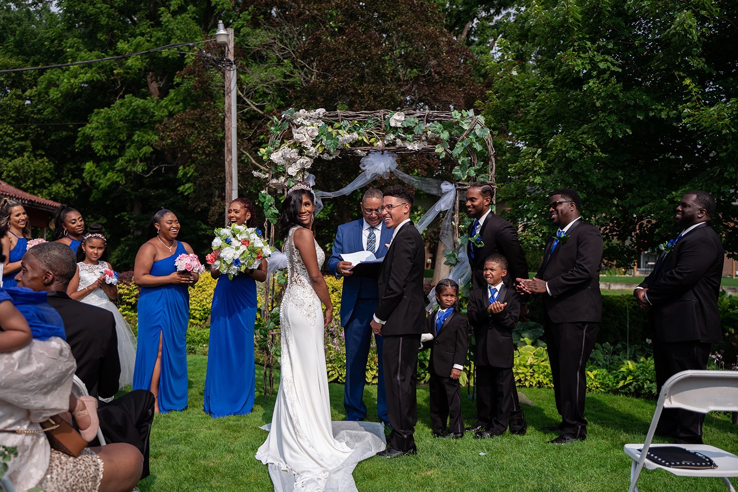African American wedding ceremony in Brookshire inn, Okemos Michigan