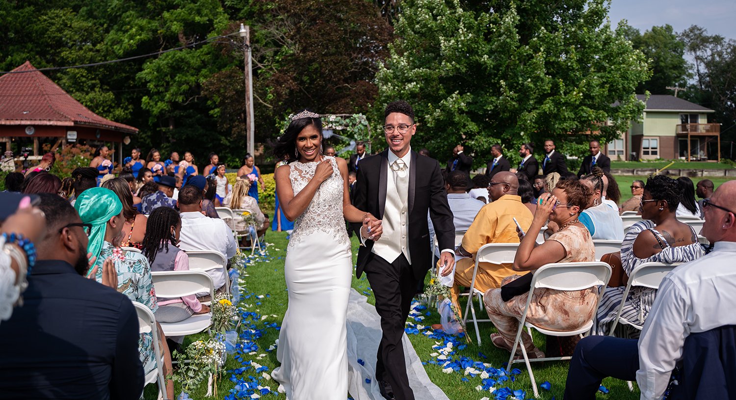 African American couple getting married in Okemos MI