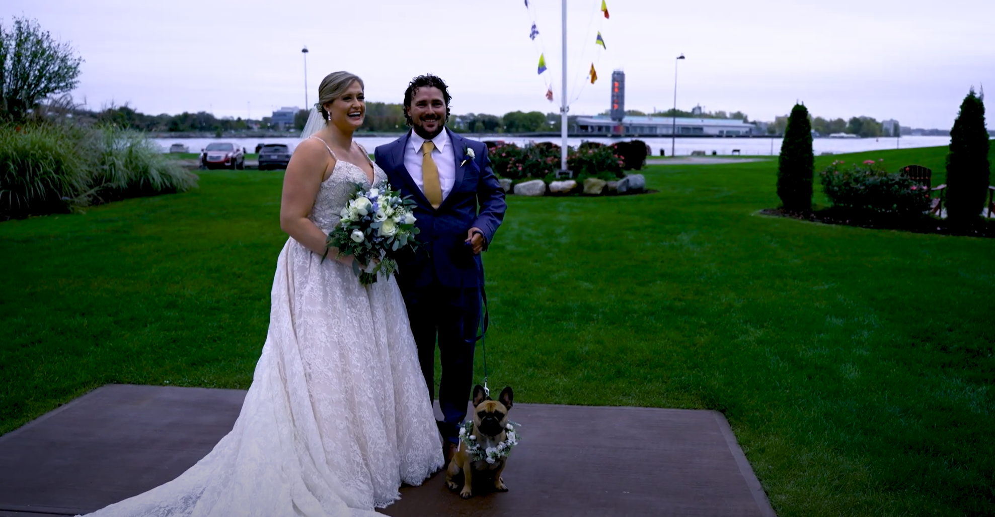 Port Huron Michigan Wedding including the dog
