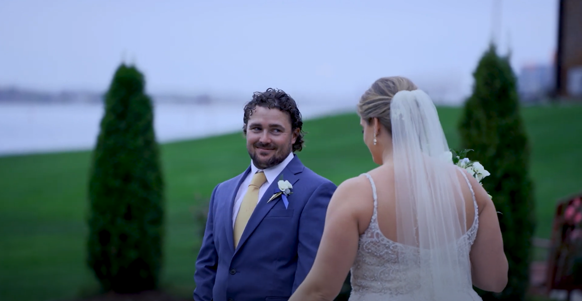 Bride and groom first look video
