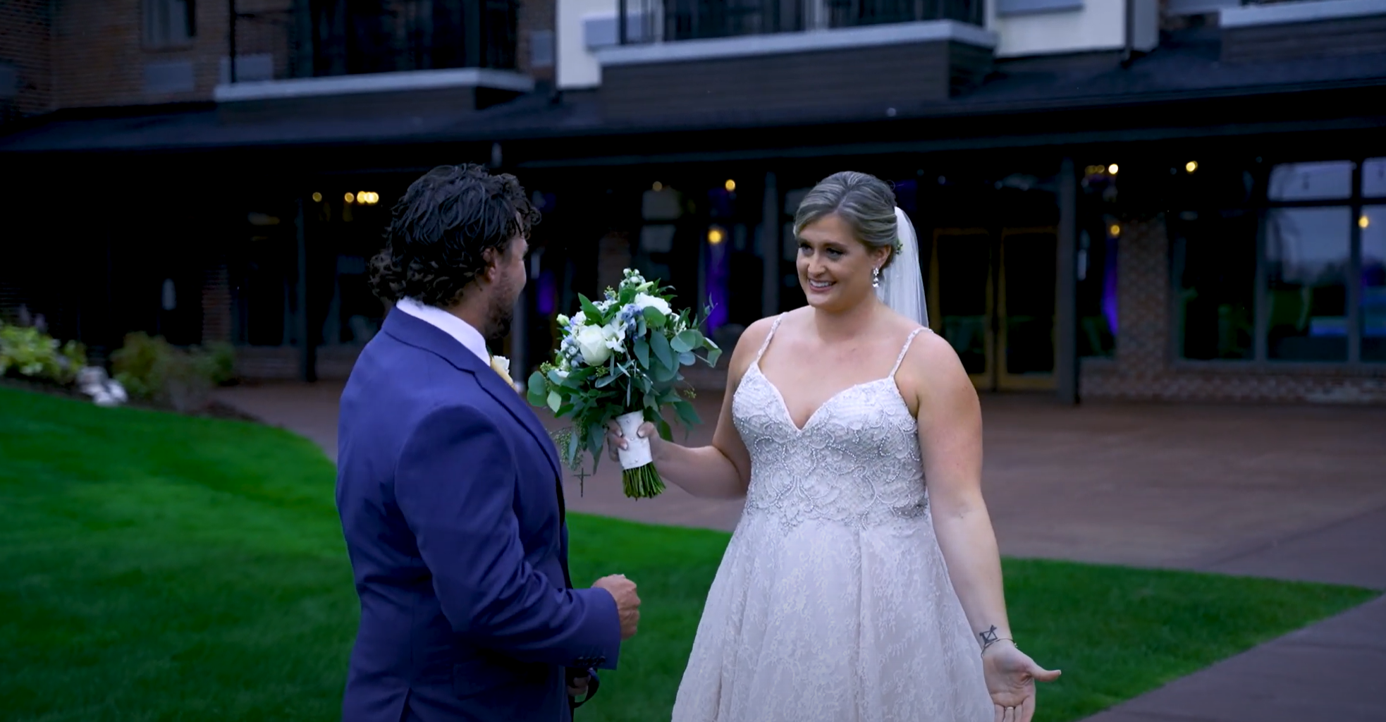 Bride and groom first look video