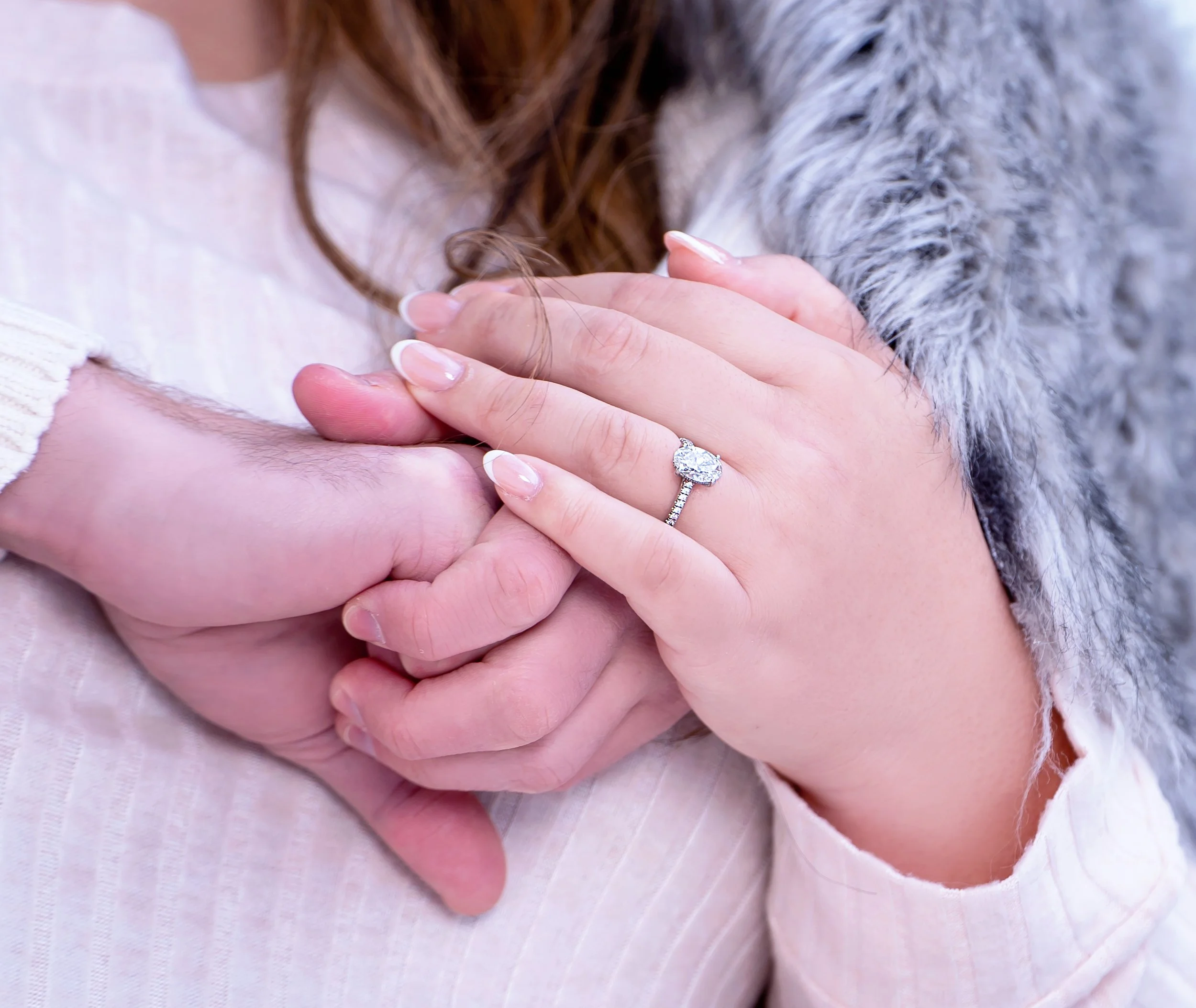 Winter engagement photos at Wequiock Falls in Green Bay Wisconsin