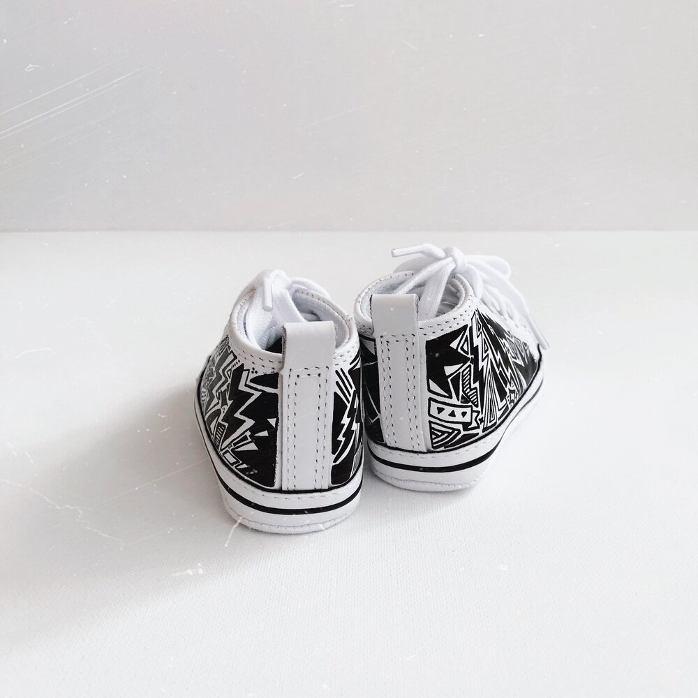 Solskoldning Sada guld Hand Illustrated Converse First Star Crib Shoes *Made-To-Order/Custom* —  Amour & Ink Paper Company