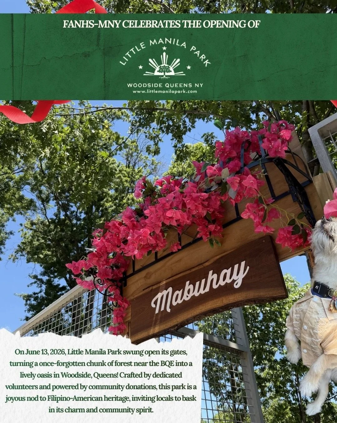 @littlemanilaparknyc is officially open in Woodside, Queens 🌿🇵🇭 What was once an idle, forested block next to the BQE is now a neighborhood green space built entirely by volunteers, funded through community donations, and rooted in the Filipino tr
