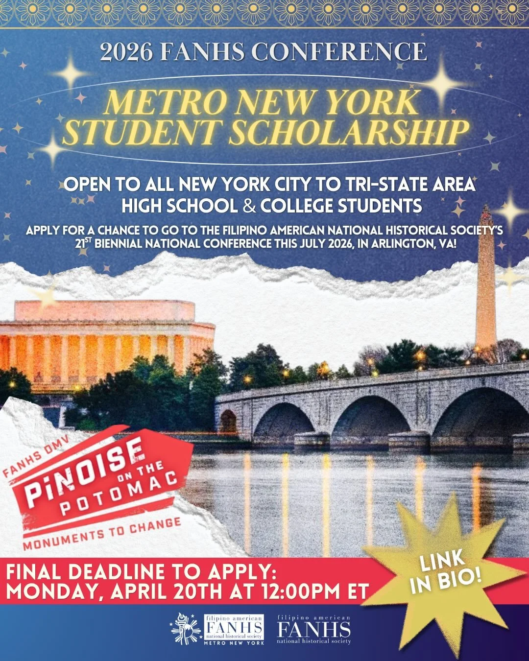 🎓 Calling all NY(C) + Tri-state Area students &ndash; 2026 Scholarship Opportunity! 
 (Share with your student networks!)

📣 Take the next step in sharing your story, research, and passion at this year&rsquo;s FANHS Conference!

NYC CHAPTER EXCEPTI