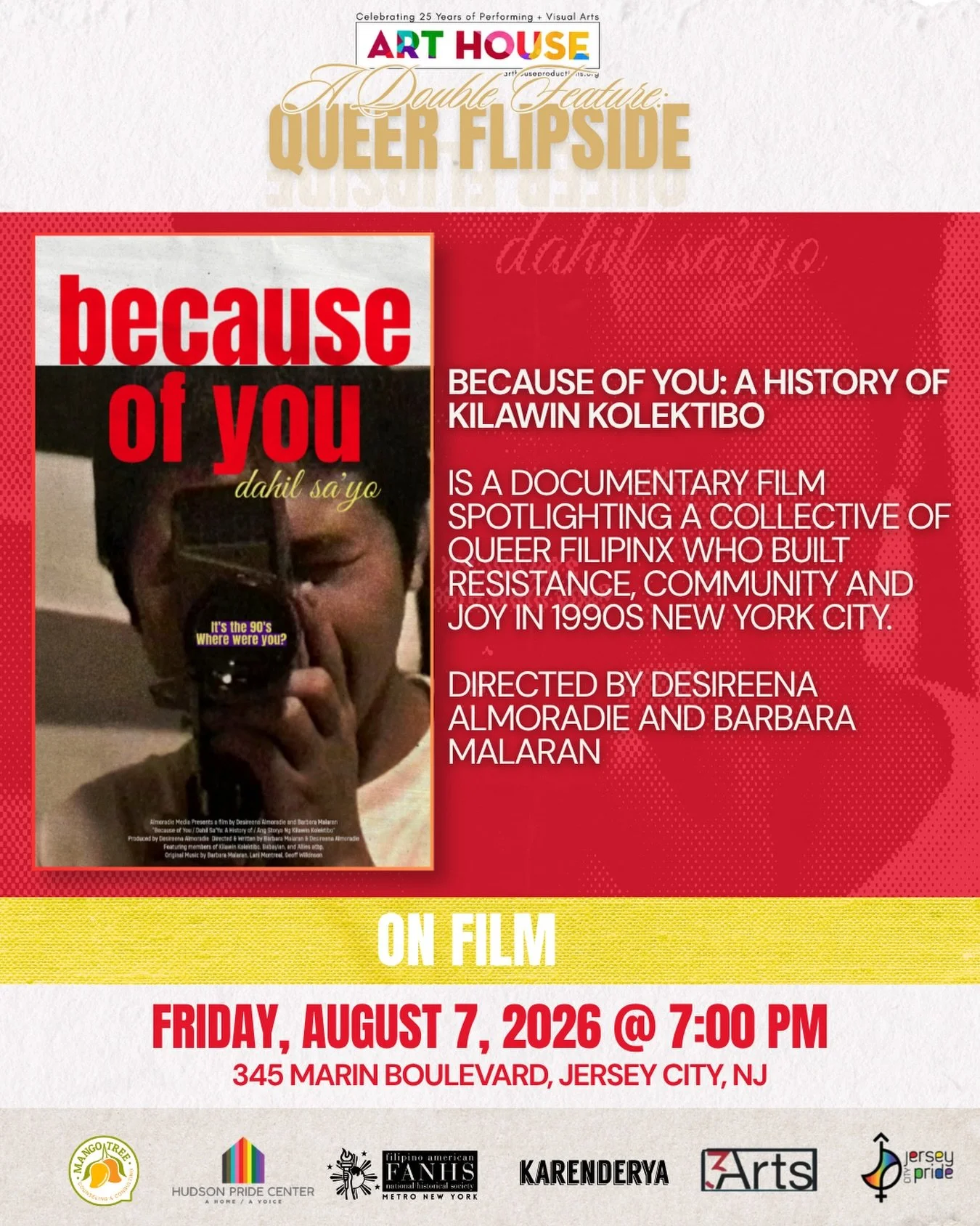 🎬 ON SCREEN // Because of You: A History of Kilawin Kolektibo 

If you're in NYC/NJ and missed your chance at the @fanhs_national conference, this 40-minute film tells the story of queer Filipinx who, in 1990s New York City, came together for the fi