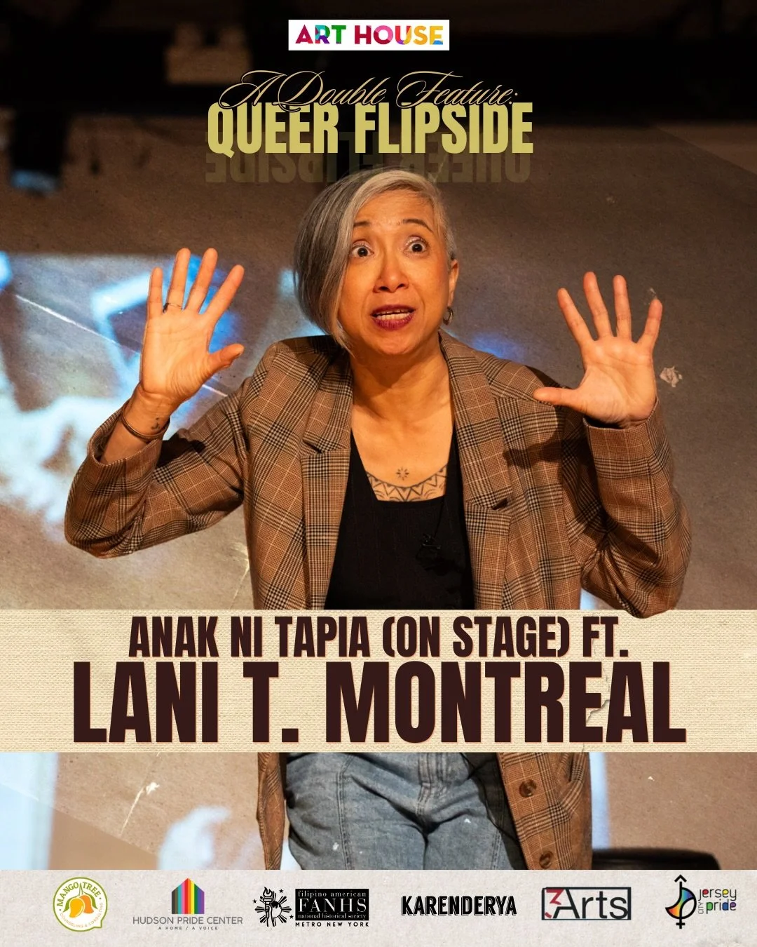 🎭🎬 Meet Lani T. Montreal, writer and performer of Anak ni Tapia: Leaving Mother.

A Chicago-based playwright, Lani's acclaimed solo show has toured internationally, from sold-out runs in Chicago to FringeMI in Milan, Italy, the Hollywood Fringe Fes