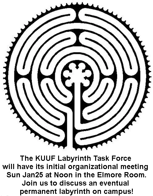 Labyrinth Task Force Meeting: Sunday, January 25, 12:00 to 1:00 pm