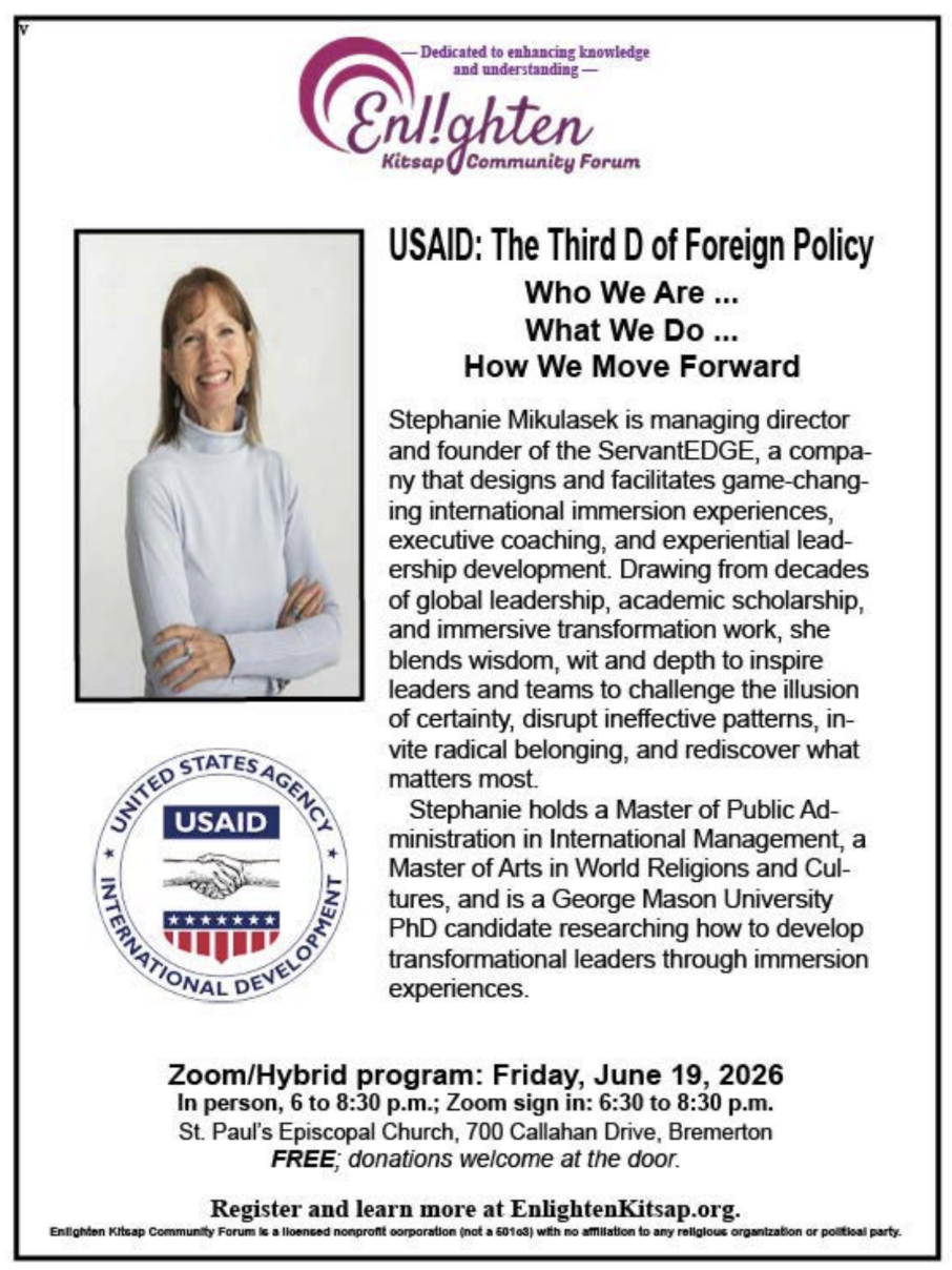 Enl!ghten Kitsap Community Forum: Friday, June 19, 6:30 to 8:30 pm