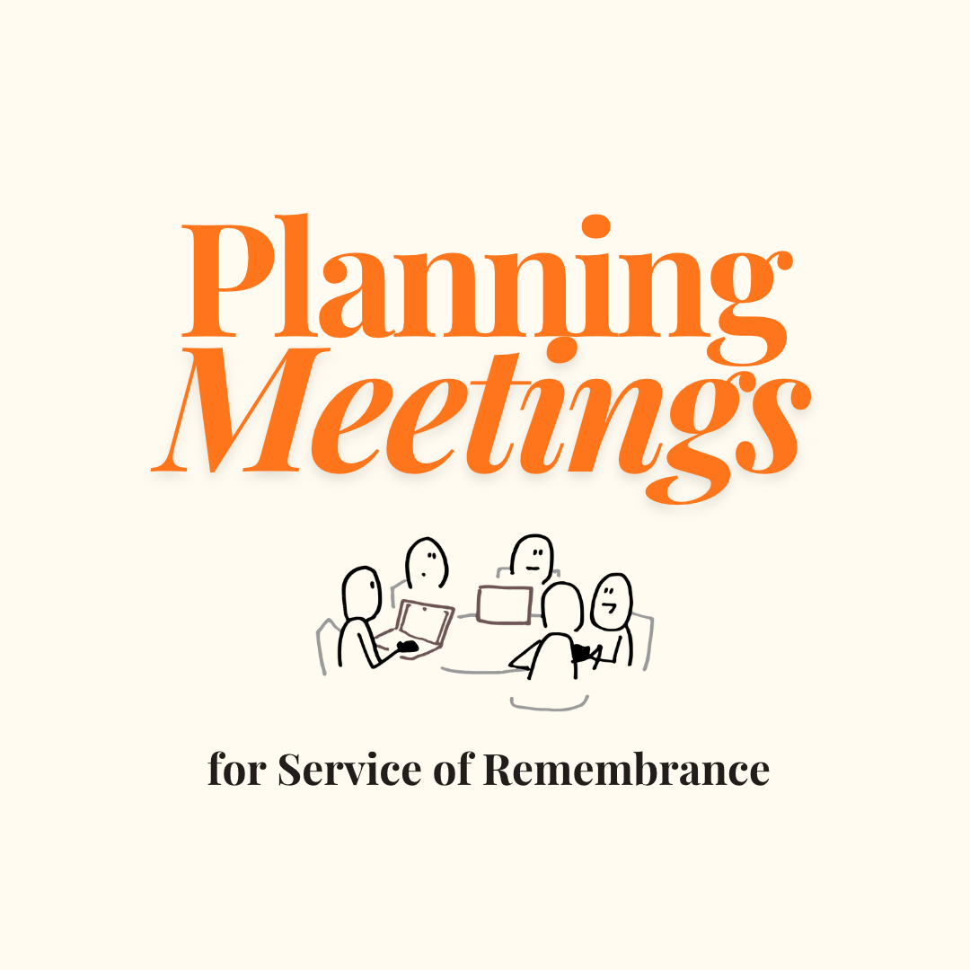 Remembrance Planning Meeting: Sunday, October 25 at 11:45 am