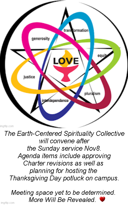 Earth-Centered Spirituality Collective: Sunday, November 8