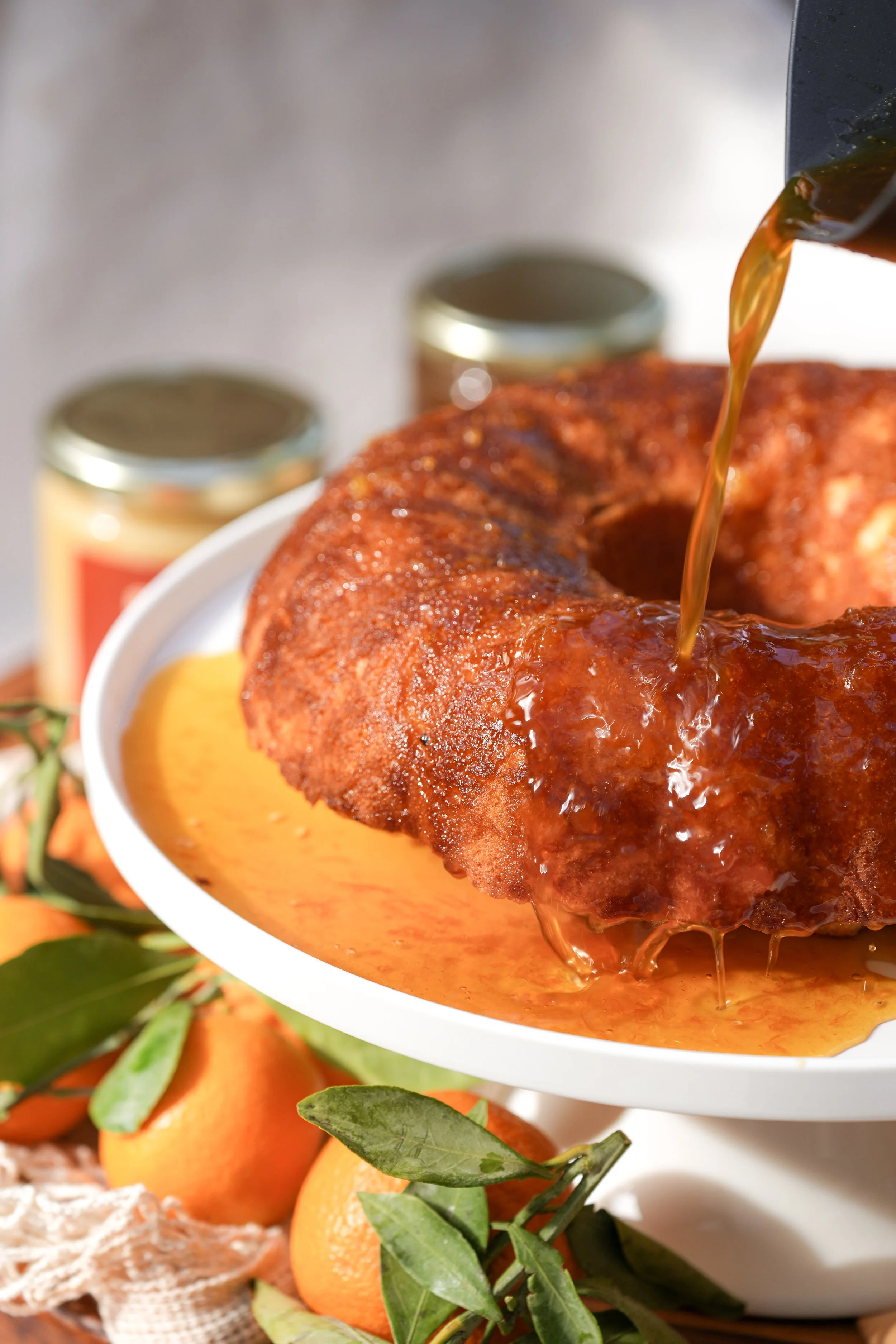Olive Oil Orange Cake with Orange + Honey Syrup