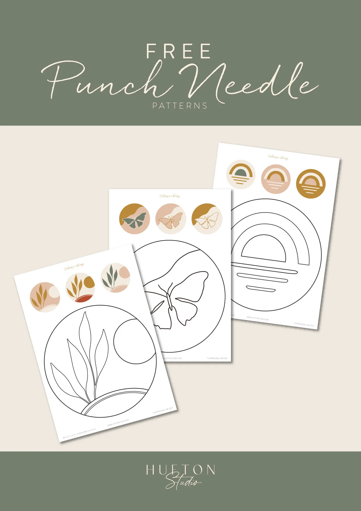 Free Boho Punch Needle Patterns — HUFTON STUDIO free-boho-punch-needle-patterns-hufton-studio