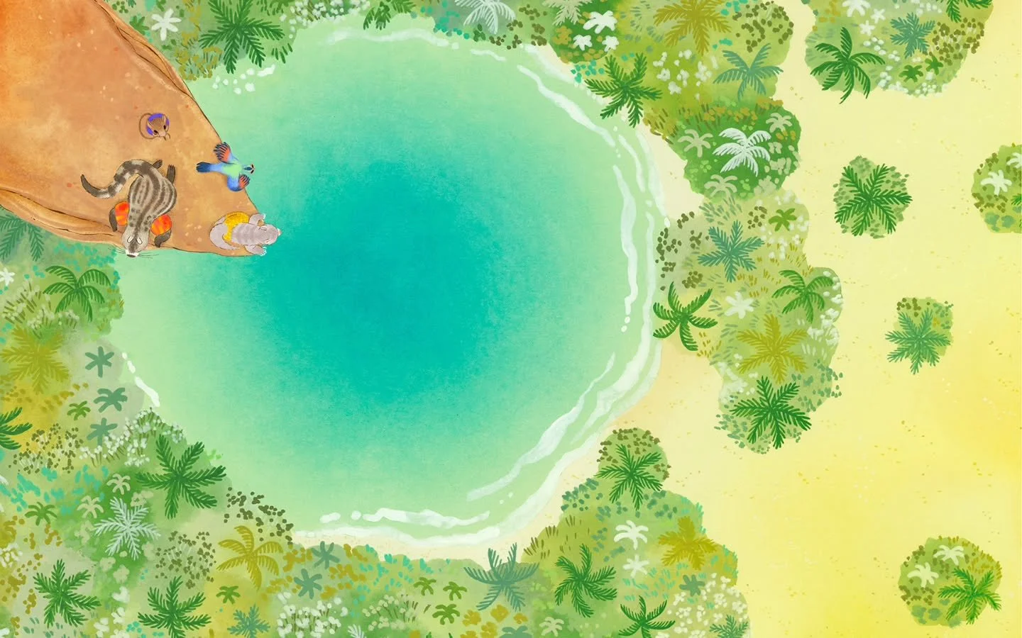 'Le plongeon' &eacute;crit par @armellemodere et publi&eacute; par @mangoeditions, sous la direction de @fleurine.bnt

#illustration #kidlitart #oasis