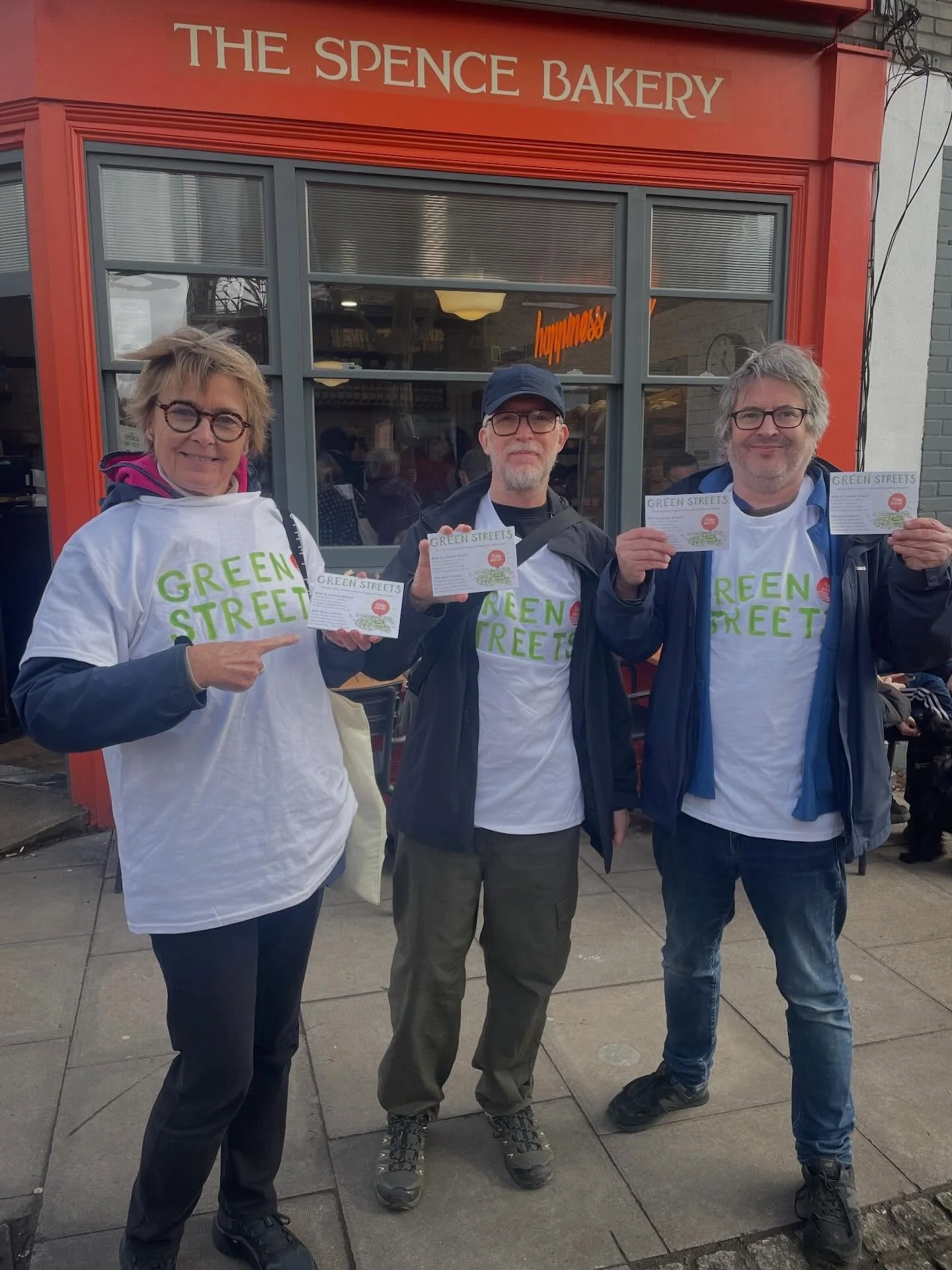 Out now talking about Green Streets in Church street ! Quick cuppa @spencebakery