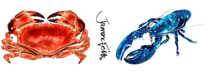 MUG FLAT RED CRAB and BLUE LOBSTER.jpg