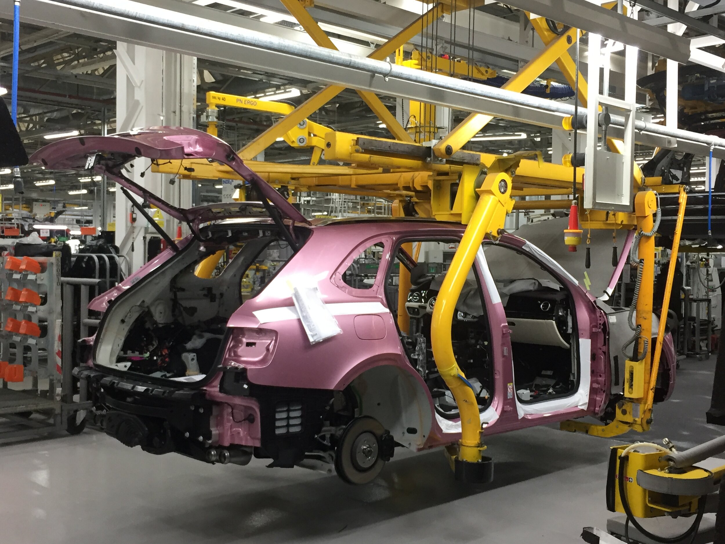 Tour of the Bentley factory at Crew_Bentayga in pink for a German customer.JPG