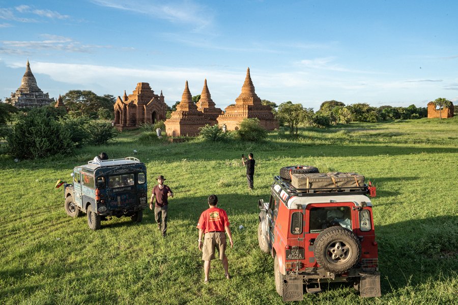 Alex and Larry with Oxford and Enterprise in front of the temple in Bagan, Myanmar.jpg