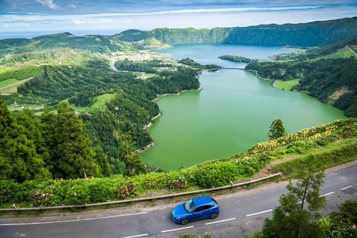 A stunning #sundaydrive in Sao Miguel, Azores⁠
⁠
Alliteration aside, it's a gem of an island with countless twists and turns and incredible scenery forged by volcanic activity.⁠
⁠
Hit the link in bio to find out more.⁠
⁠
📷️ @mazda⁠
⁠
⁠==============