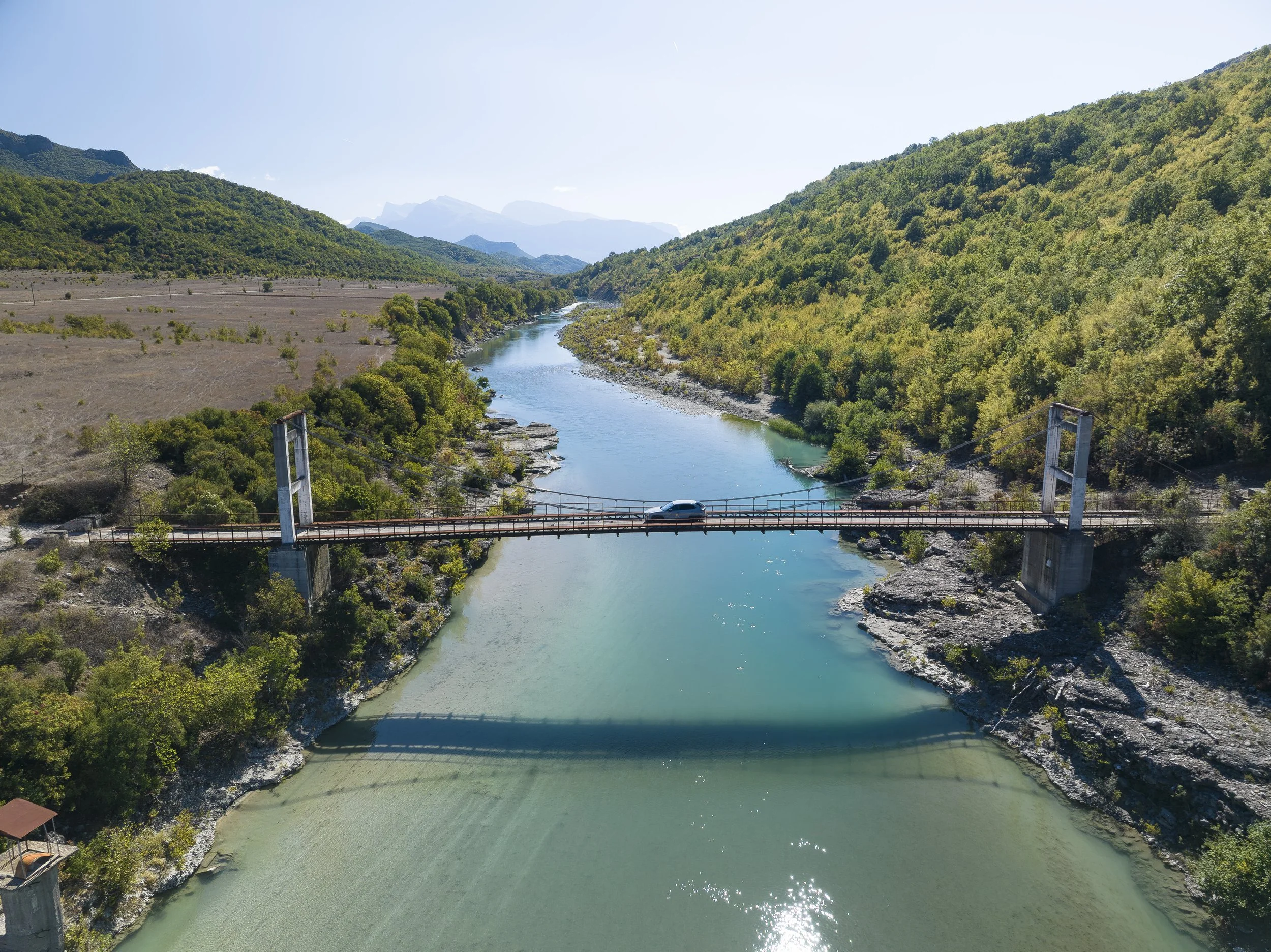 bridge over Vjosa River Albania