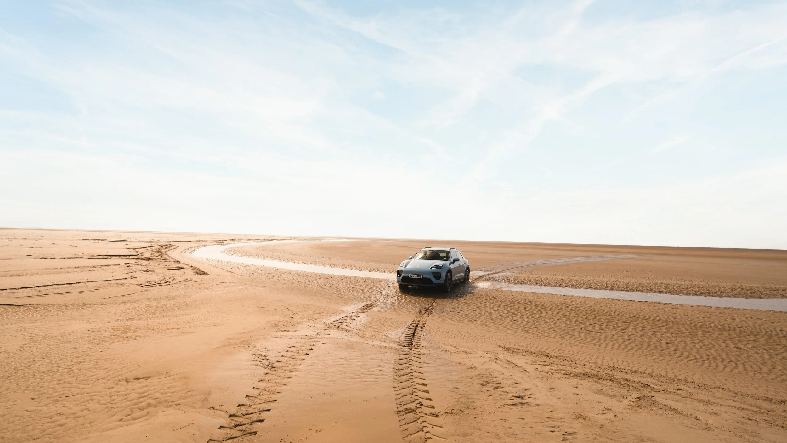 Porsche Shows the Electric Way Across Morecambe Bay