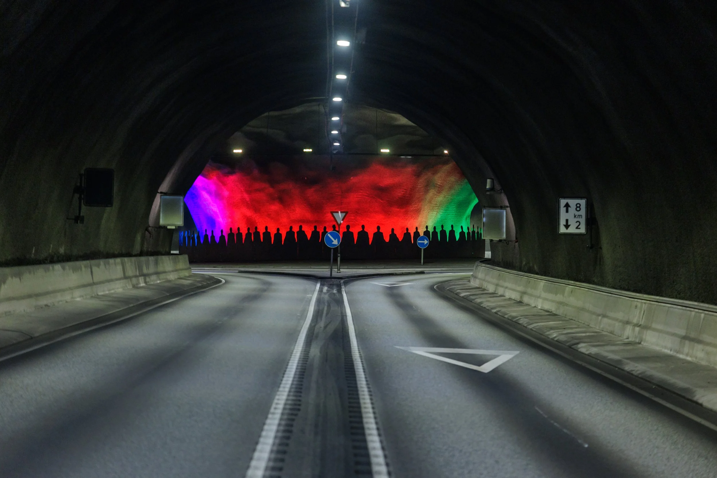 Jellyfish roundabout Eysturoy tunnel Faroe Islands