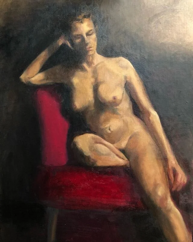 Seated nude #lifedrawing #oilpainting #elizabethdayart