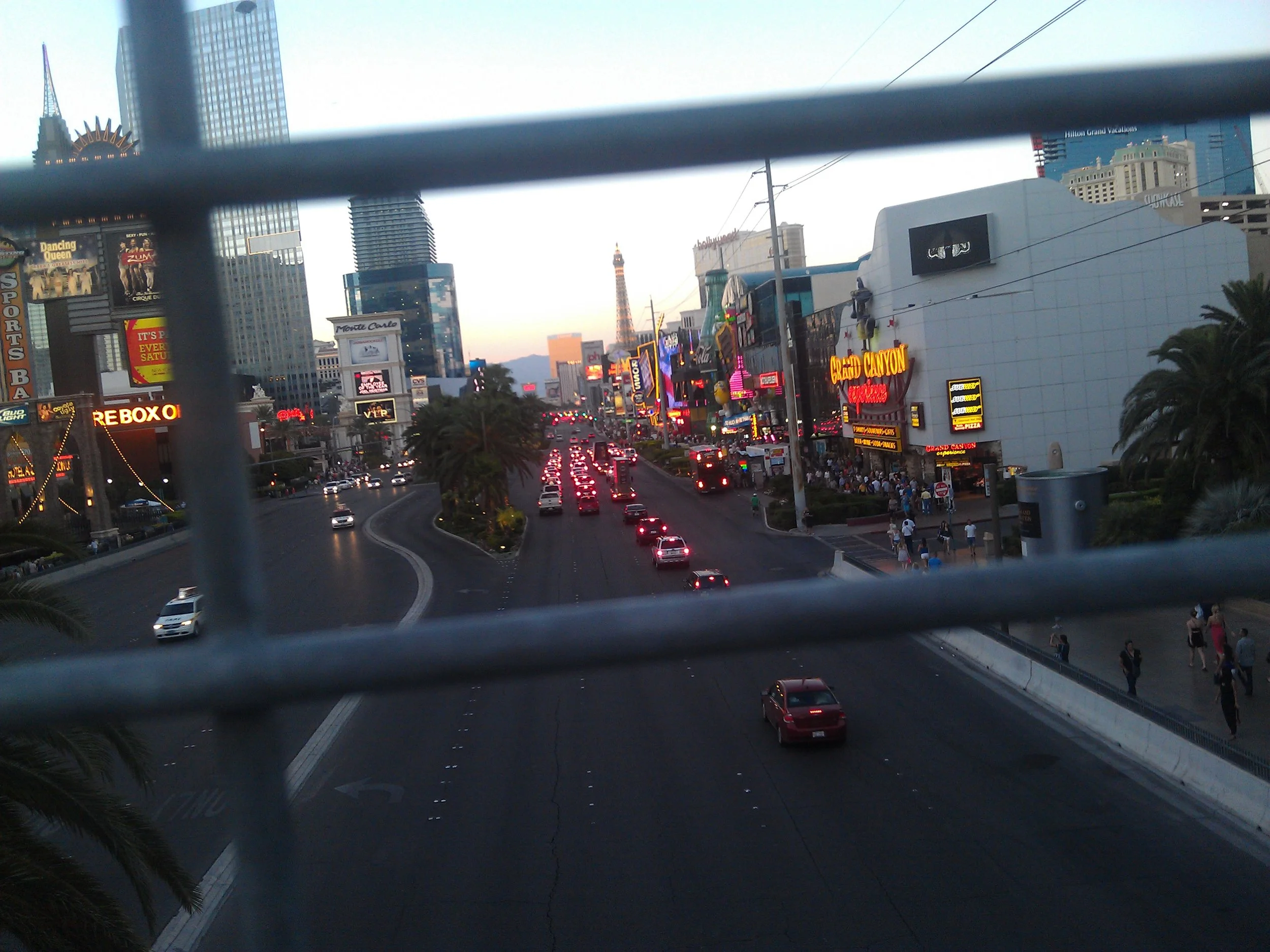 Las Vegas. Often seen from behind bars.